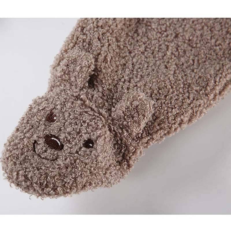 Warm Bear Print Footies for Infants